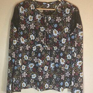#132 BCBGeneration Floral Tie Blouse, Size M